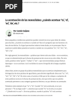 La Acentuación de Las Monosílabas - ¿Cuándo Acentuar Tu', El', Mi', De', Etc. - Metro