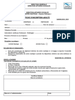 Fiche Inscription 2018-2019 Adultes