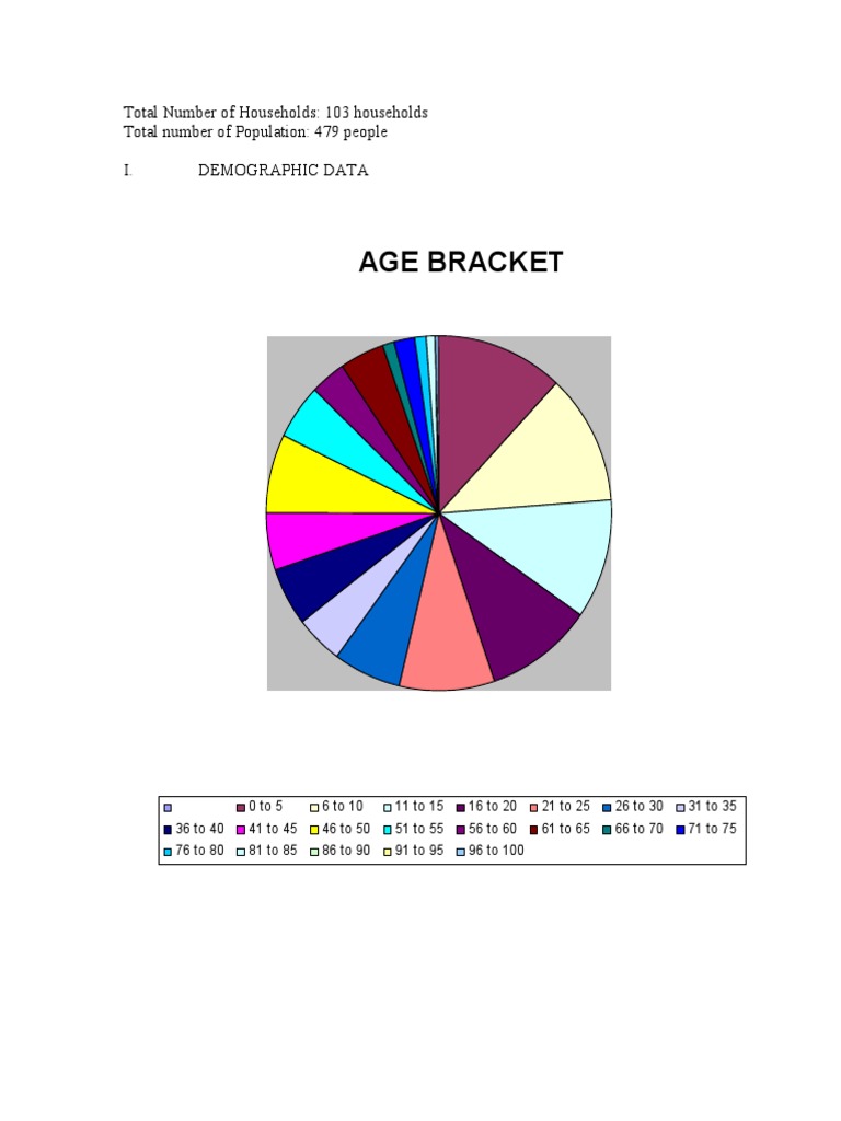 Age Bracket Total Number of Households 103 Households Total Number of