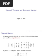 Matriks Simetri, Diagonal Dan Segitiga