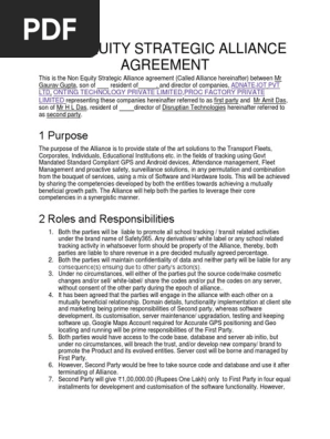 Non Equity Strategic Alliance Agreement Gaurav