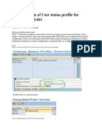 Configuration of User Status Profile For Production Order