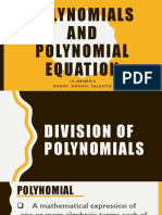 Polynomials AND Polynomial Equation: 10-Genesis Bagay, Dahan, Talento