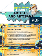 Art Appreciation Lesson on Artists and Artisans