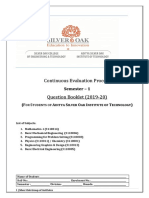 Continuous Evaluation Process Question Booklet for 1st Year Students