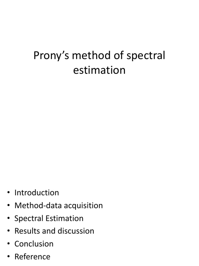 Prony's Method of Spectral Estimation PDF Spectral Density