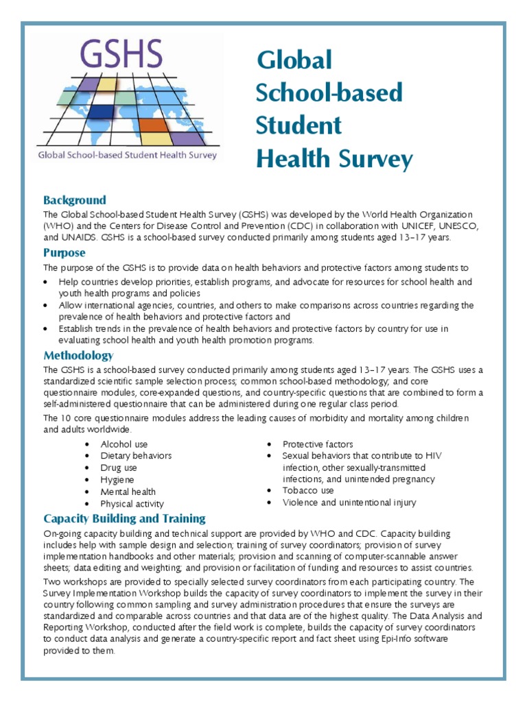 Global School-Based Student Health Survey: Background | PDF 