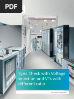 Sync Check With Voltage Selection and VTs With Different Ratio En