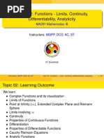 Topic 02: Functions - Limits, Continuity, Differentiability, Analyticity