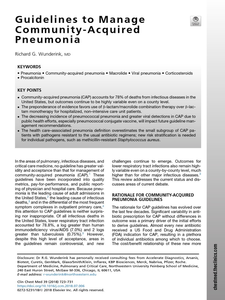 Neumonia Adquirida en La Comunidad | PDF | Pneumonia | Methicillin ...