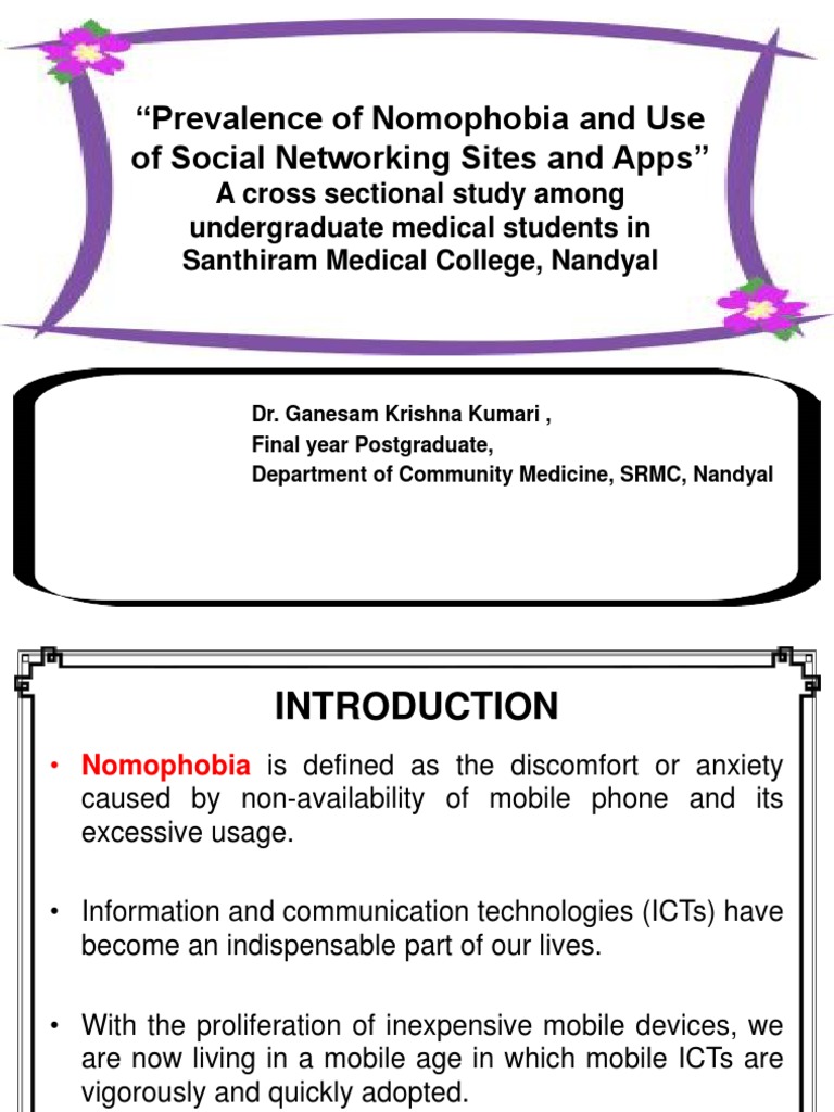 Image showcasing Nomophobia Prevalence in Medical Students | PDF | Social Media ...