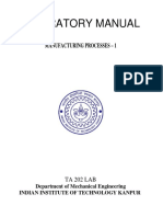 Laboratory Manual: Manufacturing Processes - 1