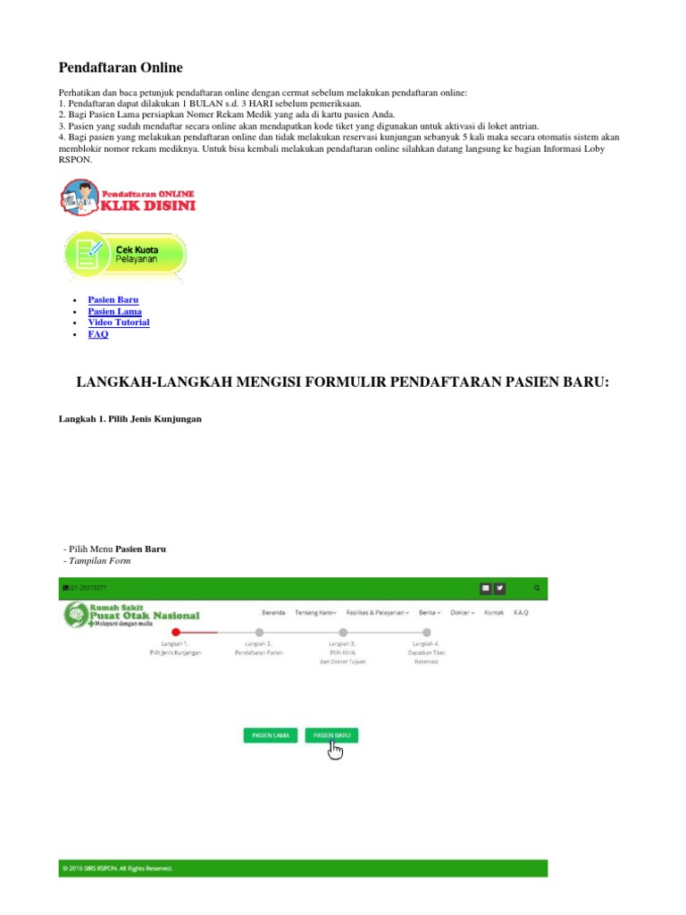 CONTOH Pendaftaran Online | PDF