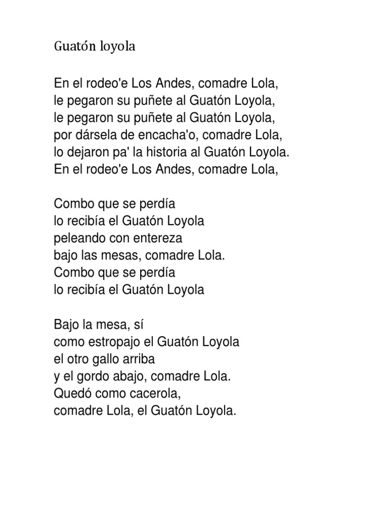 Letra Canciones Cuecas Ocio
