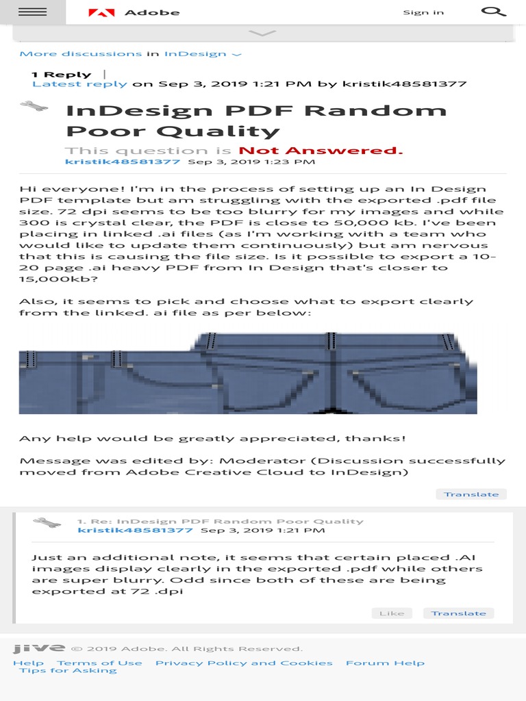 Indesign PDF Random Poor Quality: This Question Is | PDF
