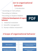 Introduction To Organizational Behavior: According To Fred Luthans According To Callahan According To Stephen Robbins