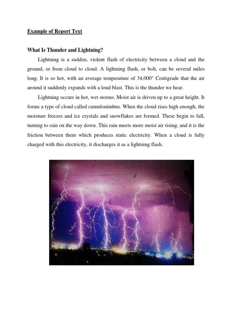 Explaining Thunder and Lightning A Report on the Formation and