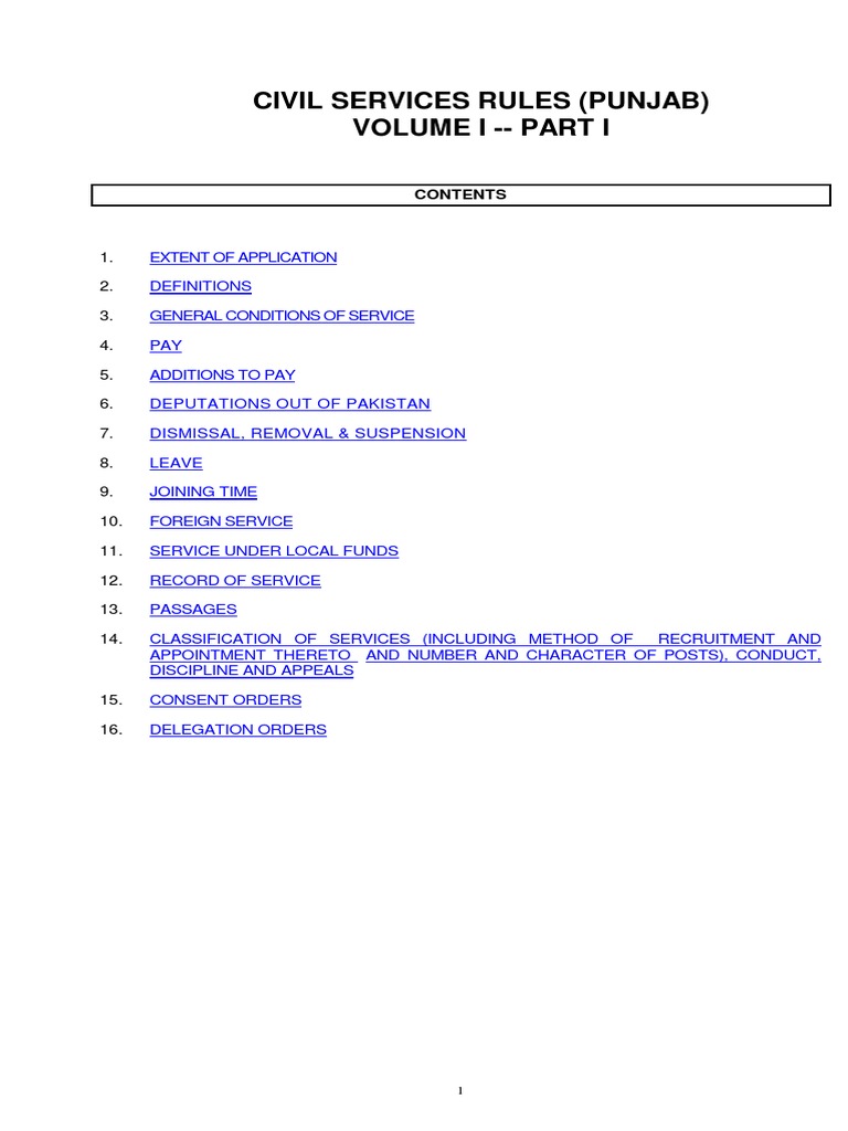 Civil Services Rules Punjab PDF PDF Government Of India Civil Service