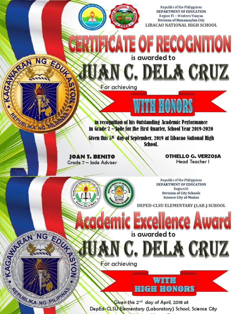 Featured image of post Academic Excellence Certificate Of Recognition Deped Download now for free certificate of recognition in ms word format