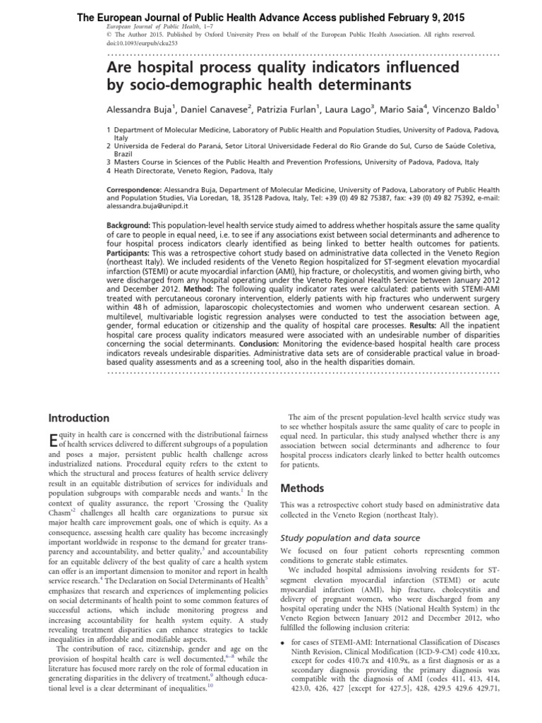 Are Hospital Process Quality Indicators PDF PDF Dependent And