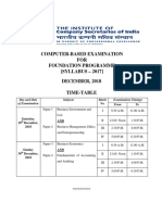 Foundation Programme Computer-Based Exam Timetable Dec 2018