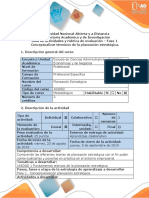 Guia de actividades y  rúbrica de evaluación Fase 1  conceptualizar terminos de la  planeación estategica