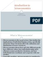 Introduction To Microeconomics: Lesson 1 J U L Y 9, 2 0 1 8