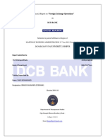 Internship Report On Foreign Exchange Operations at DCB BANK