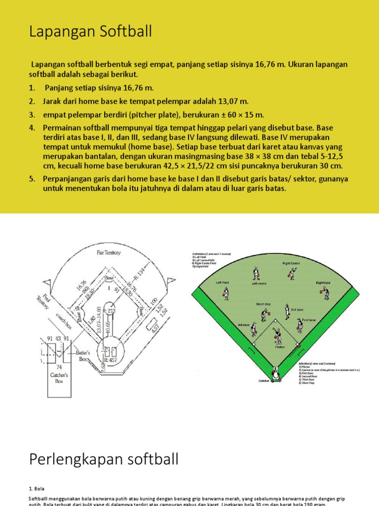 Teknik, Lapangan Dan Perlengkapan Olahraga Softball | PDF
