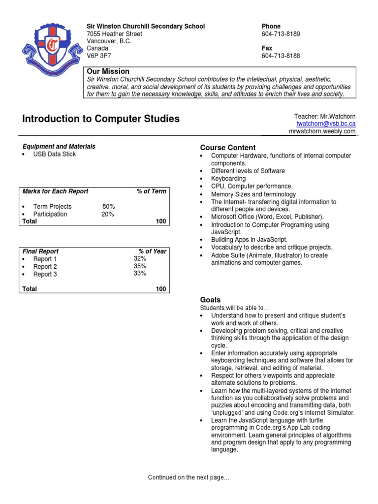 Computer Studies 1 2019 1 | PDF | Homework | Computer Data Storage