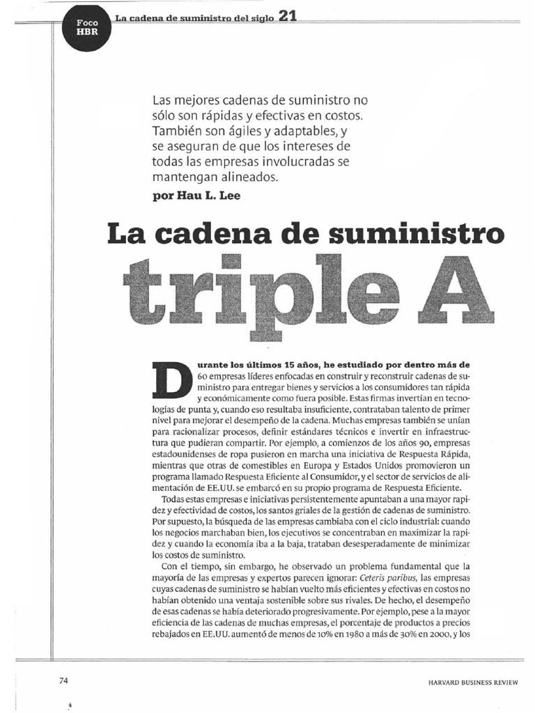 La Cadena de Suministro Triple A | PDF