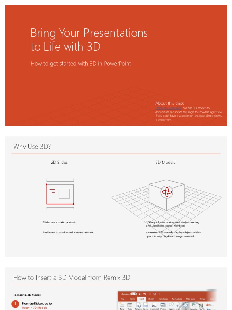 Enhance PowerPoint with 3D Models | PDF | 3 D Computer Graphics | 3 D ...