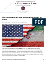 India Corporate Law: US Sanctions On Iran and Their Impact On India