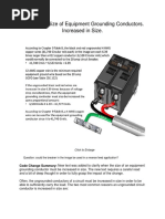 250.122 (B) Size of Equipment Grounding Conductors. Increased in Size