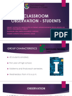 Classroom Observation - Students