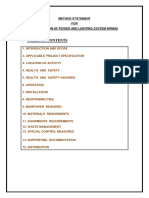 Table of Contents: Method Statement FOR Installation of Power and Lighting System Wiring