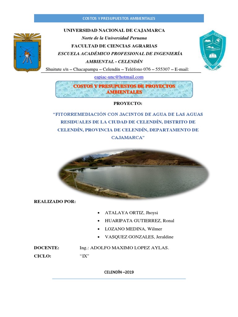 Ptar Fitorremediacion Con Jacintos De Agua Pdf Aguas Residuales Riego