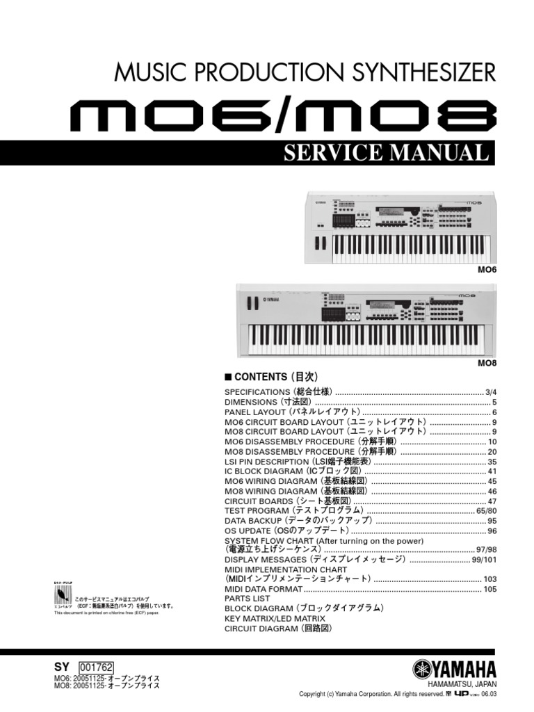 Yamaha Mo6 Mo8 Service Manual Pdf Pdf Usb Electrical Connector