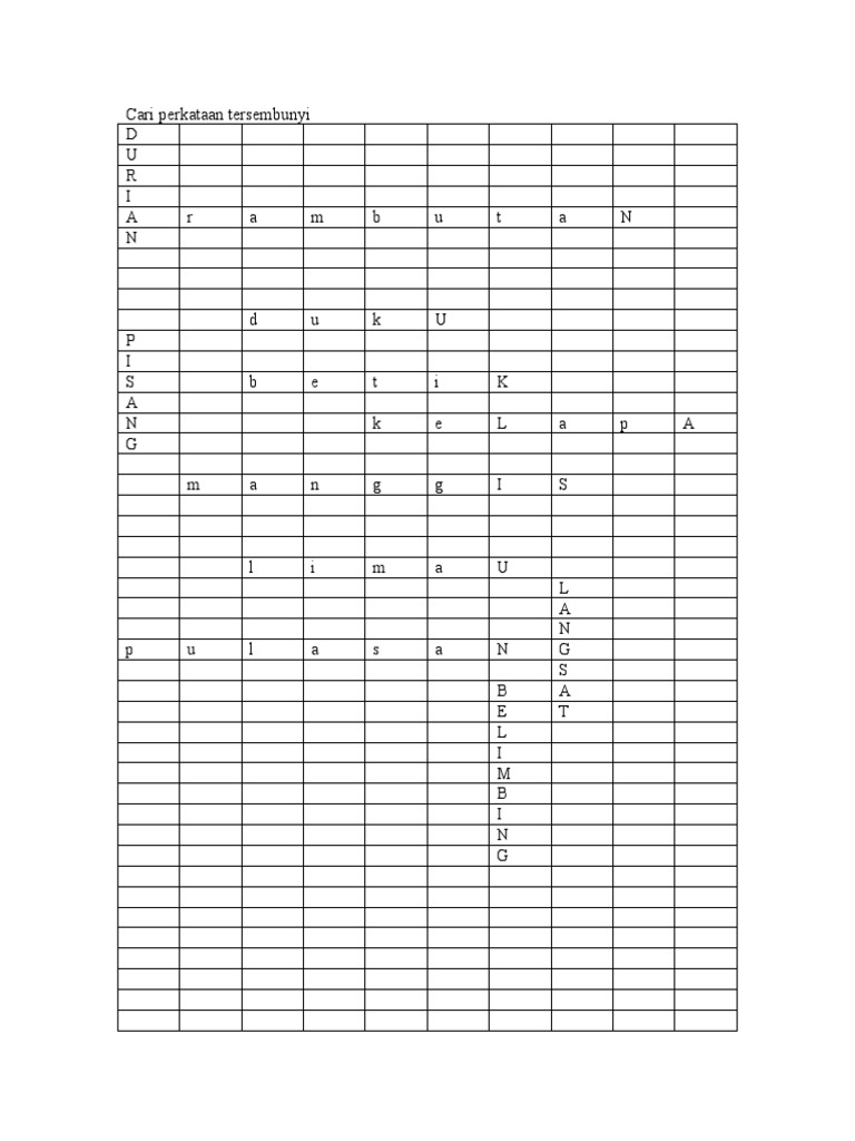 Cari Perkataan Tersembunyi | PDF