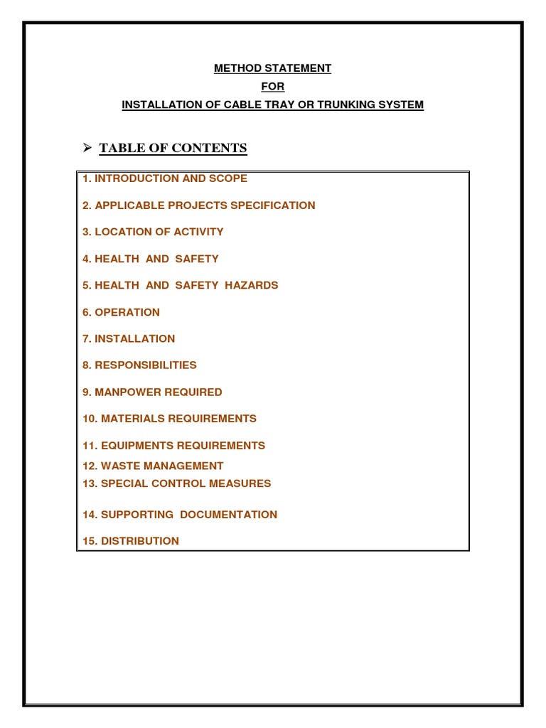 Cable Tray and Trunking Installation Method | PDF | Safety | Pallet