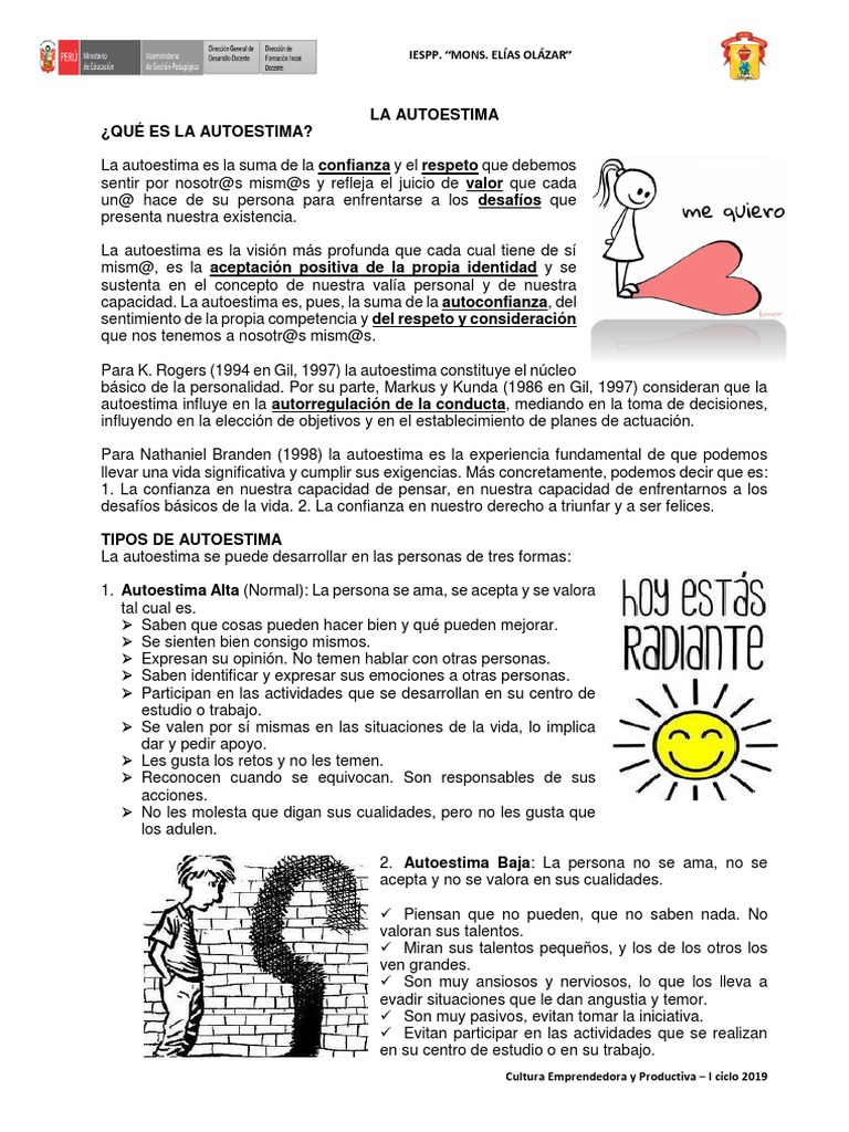 La Autoestima - Concepciones | PDF | Toma de decisiones | Ciencias del ...