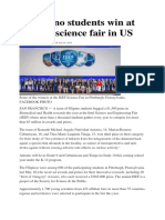 Filipino Students Win at Intel Science Fair in US: / 12:17 AM June 05, 2015