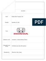 Honda Motor Company Background