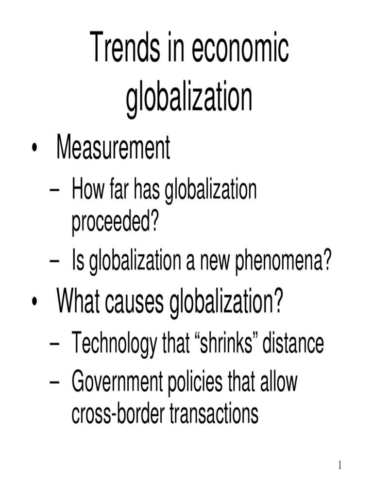 Trends in Economic Globalization | PDF | Globalization | Immigration