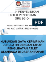 Hubungan Gaya Kepimpinan Jurulatih Dengan Tahap Penglibatan Atlet Olahraga Di Daerah Papar