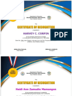 Bulacan HS Honors Certificates
