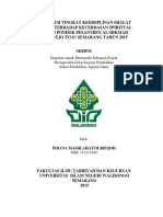 Pengaruh Tingkat Kedisiplinan Shalat Fardlu Terhadap Kecerdasan Spiritual Santri Pondok Pesantren Al-Hikmah Tugurejo Tugu Semarang Tahun 2015