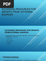 Accessing Resources For Growth From External Sources