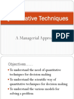 Quantitative Techniques-A Managerial Approach