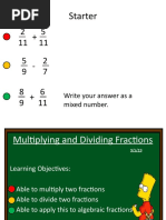 Multiplying and Dividing Fractions